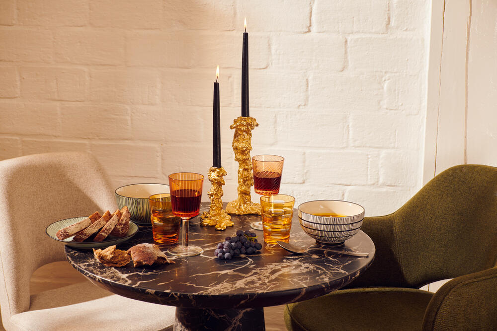 Drip lysestage, S - guldfarvet